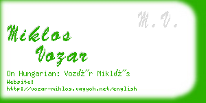 miklos vozar business card